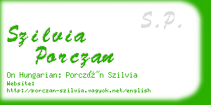 szilvia porczan business card